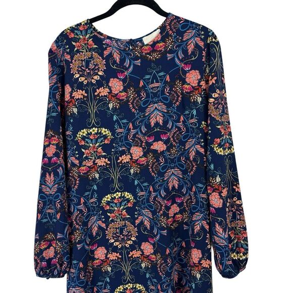Lulu's I. Madeline Garden Splendor Navy Floral‎ Midi Boho Career Dress Size S - Picture 3 of 9